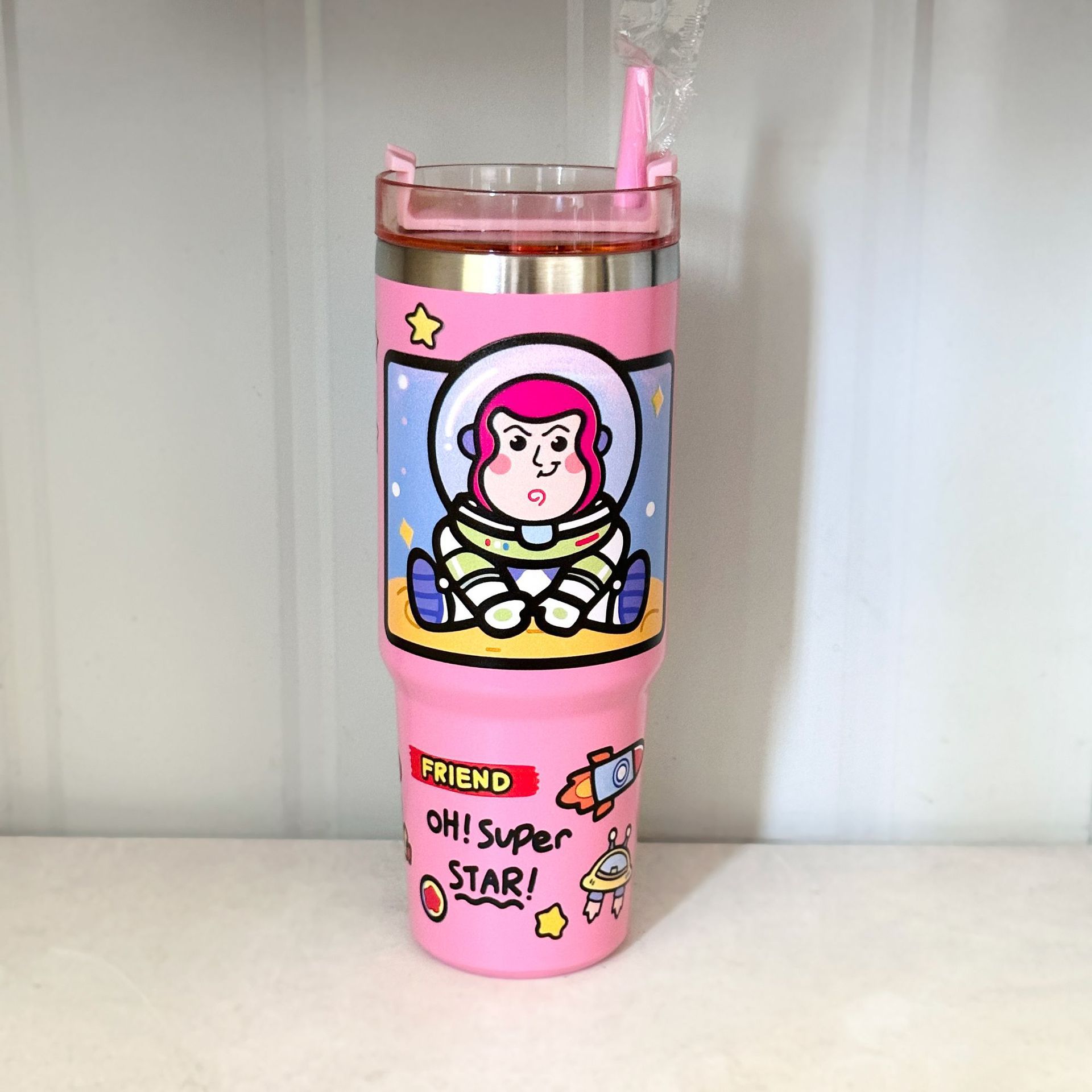 Taza de hielo de patrón de dibujos animados de anime transfronterizo Taza de coche de 30oz Taza de café de aislamiento al vacío de acero inoxidable 304