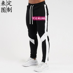 2024 Winter New Color Matching Fleece-Lined Warm Pants Men's Sports Pants Fitness Casual Pants Men's Manufacturer Wholesale
