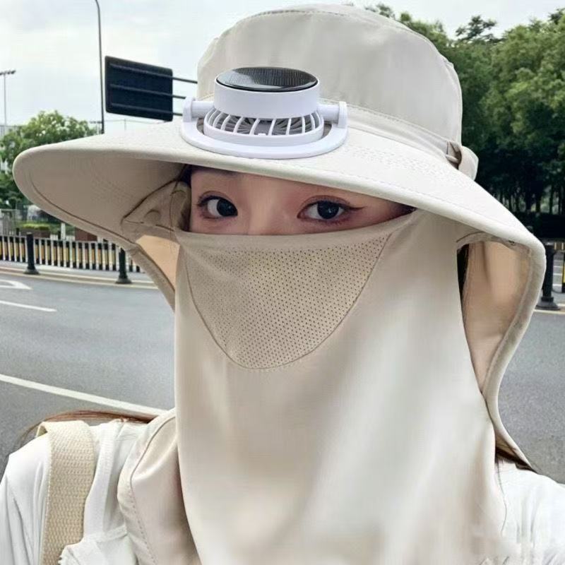Summer All-Round Hat, Breathable Face Mask, Neck Protection, Integrated Sun Hat, Anti-Uv Outdoor Sun Hat