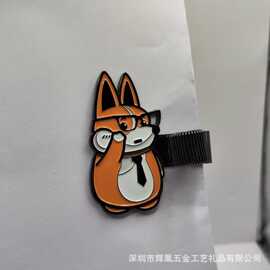 金属烤漆笔夹定制珐琅笔套订做学校几何花造型企业LOOG厂商务礼品