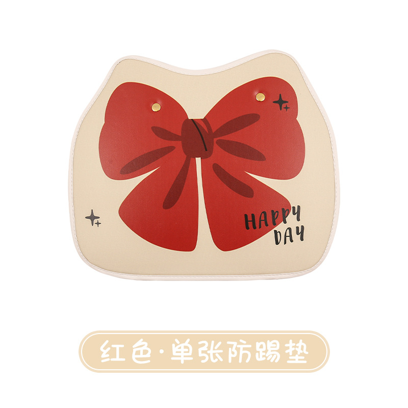 Aika Cute Cartoon Car Kick Mat Bow Anti-Kick Pad Seat Back Protector (Chair back anti-kick pad) - new-bow-anti-kick-pad-red