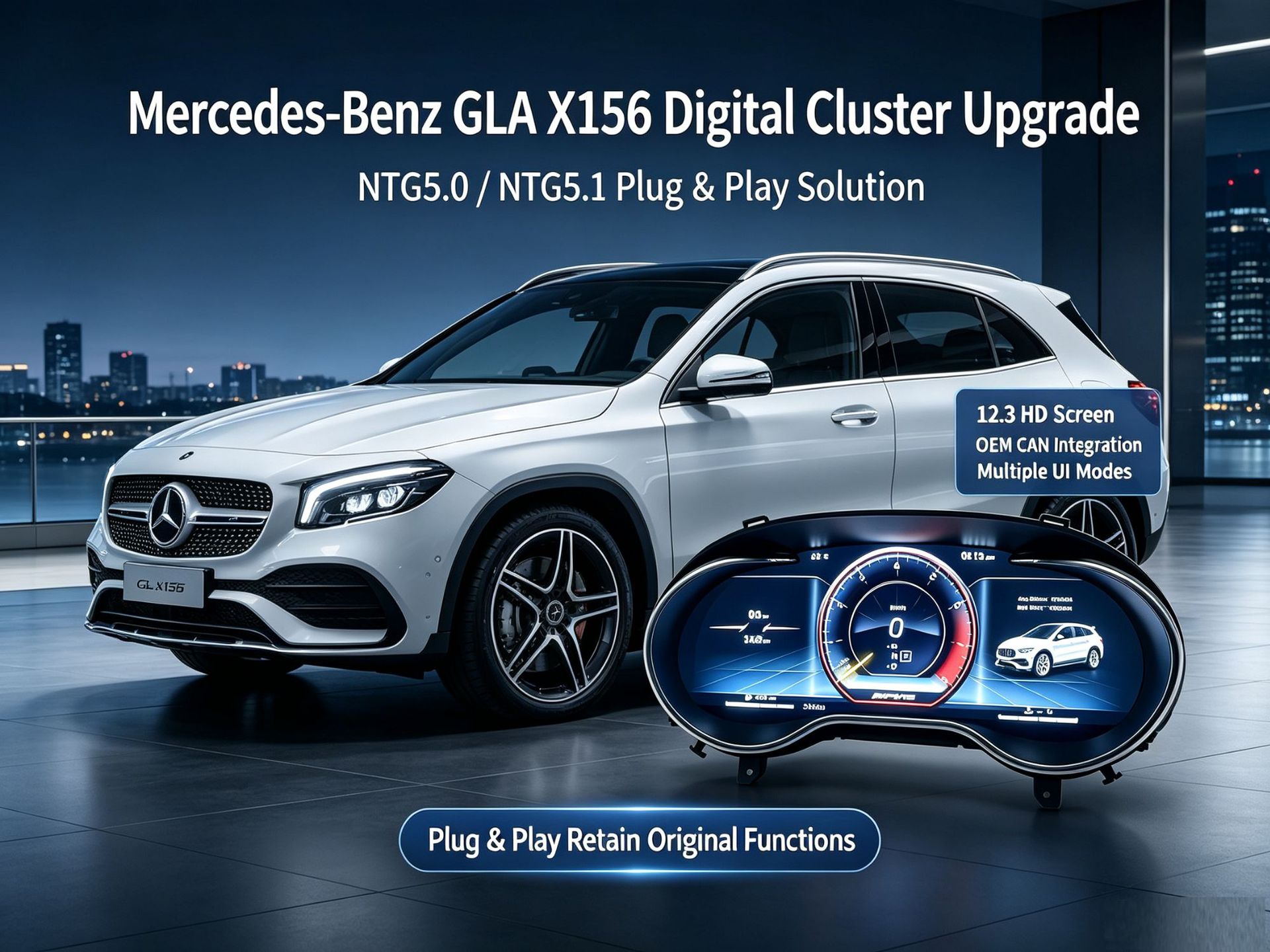 Suitable for Mercedes-Benz W176 W11 X156 Gla Cla A-Class Ntg5.0 Plug-And-Play Full Lcd Instrument Panel