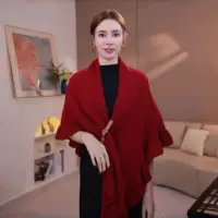Новый морской праздник вязаный шерстяной плащ модный плащ плащ леди треугольник шаль осенний зимний шарф
