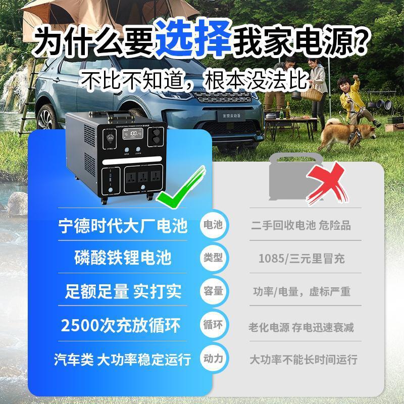 户外移动电源大容量220V自驾游露营便携家用车载备用应急蓄锂电池