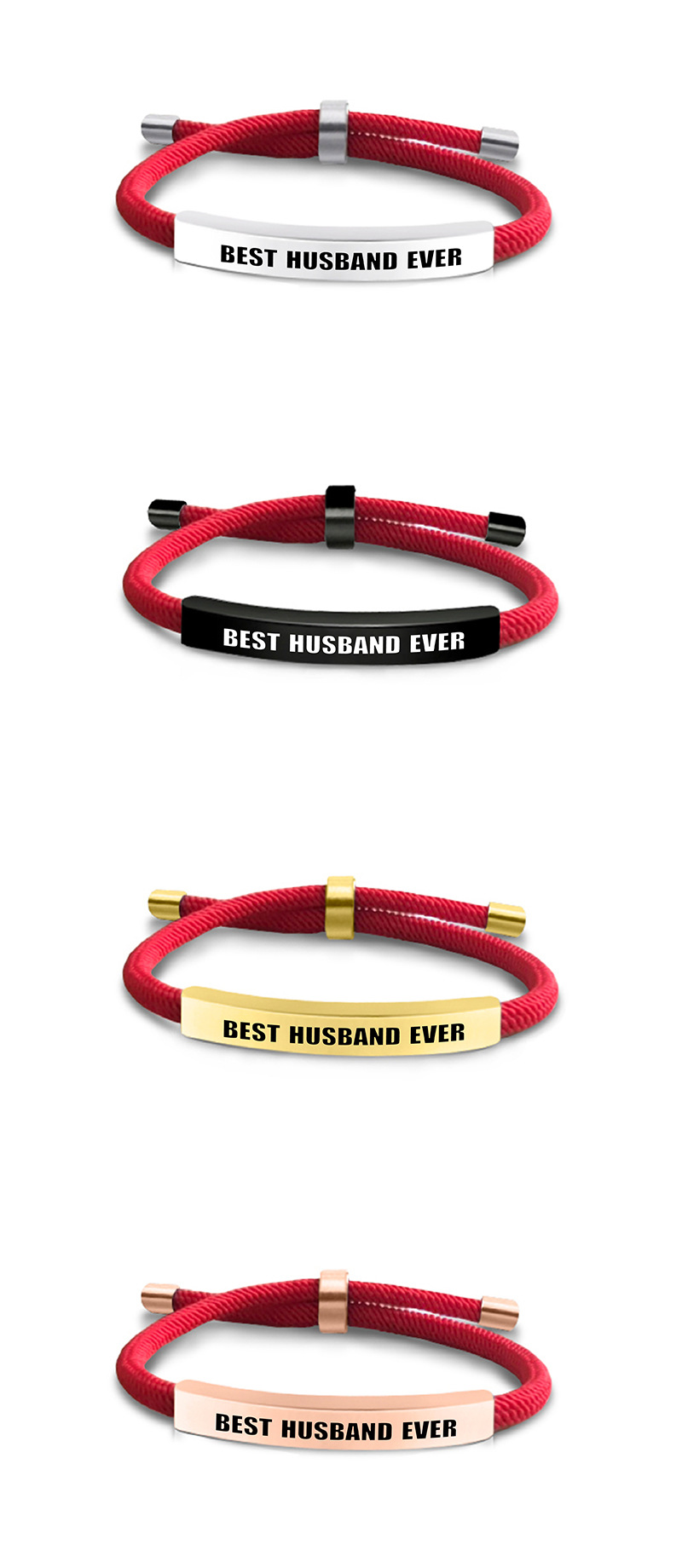 rope Chain Material Simple Style Letter 201 Stainless Steel Rope Woven Chain String Bracelets Wholesale