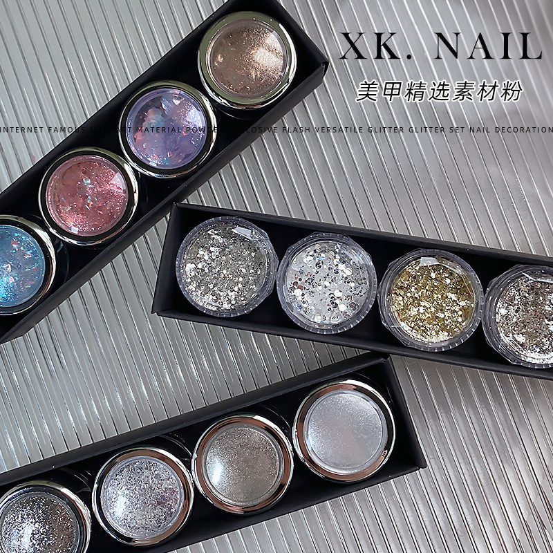Internet Celebrity Nail Art Sequin Glitter Powder Aurora Opal Powder 2025 New Magic Mirror Moonlight Powder Polarized Flash Nail Decoration