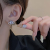 Zirconium, brand earrings, simple and elegant design, internet celebrity