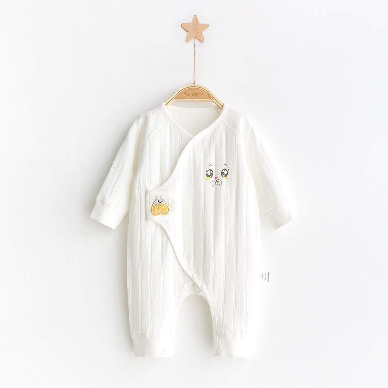 Ropa de bebé recién nacido para primavera y otoño, capa base de algodón puro, pelele de 0 a 3 meses, ropa estilo monje para recién nacidos, conjunto de una pieza para bebés.