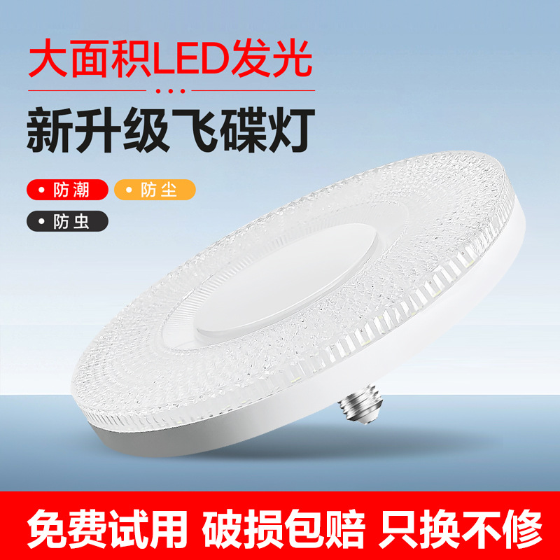 LED水晶面板灯E27螺口家用灯客厅灯餐厅卧室节能灯泡高显色护眼灯