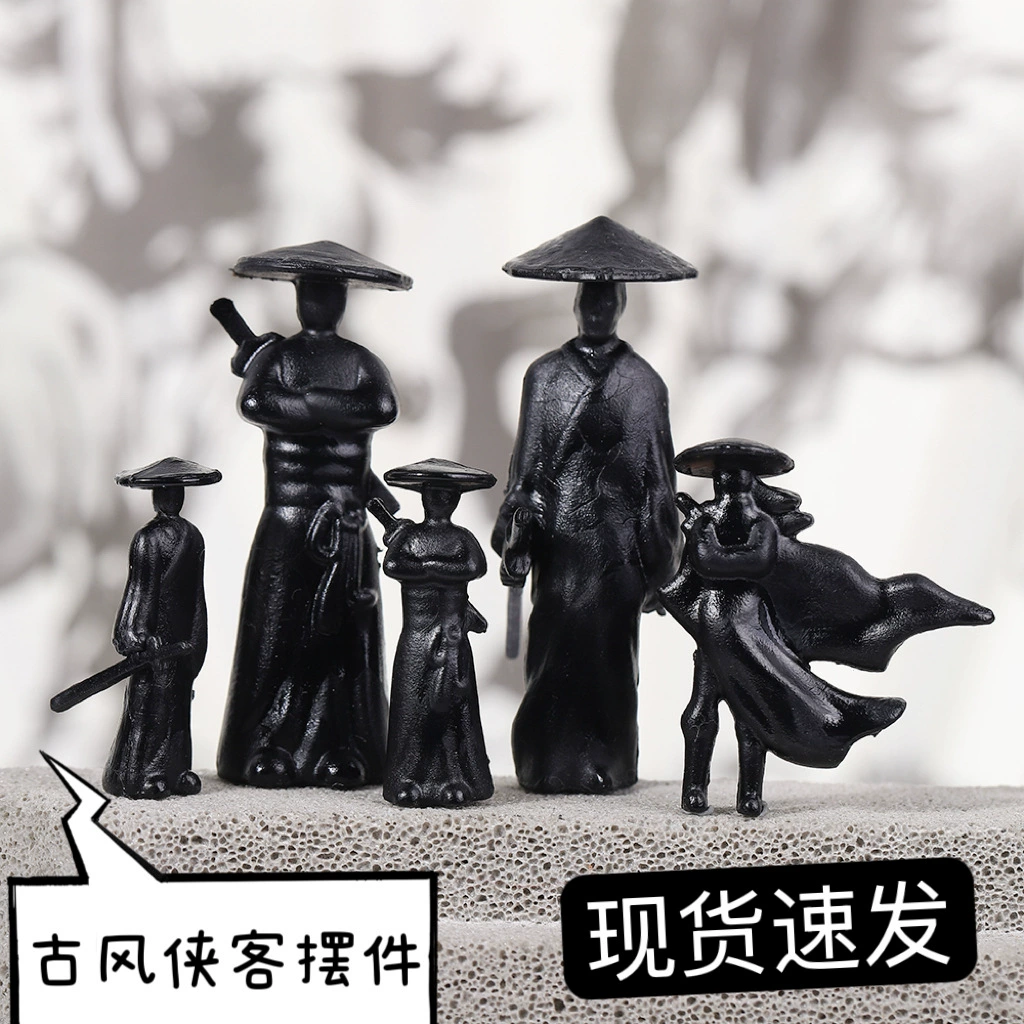 Кросс-бордерные украшения для автомобиля в стиле древних боевых искусств, ПВХ-аксессуары для декора автомобиля, фигурка куклы-мечника в стиле боевых искусств