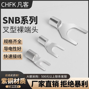 U-Shaped Cold-Pressed Bare Terminal Copper Snb1.25-5.5 Terminal Block Welded Round Y-Shaped Fork-Shaped Wire Lug