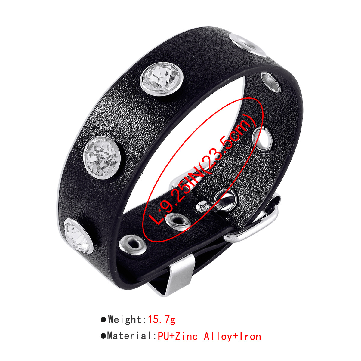 Cool Style Heart Shape Butterfly Skull Pu Leather Alloy Iron Inlay Rhinestones Womenu0027S Bangle 1