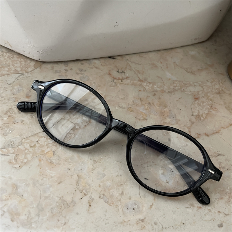 韓国ins博主fever同モデルのべっこう色の中古風な質感の張元英同モデルのオタクメガネの平光