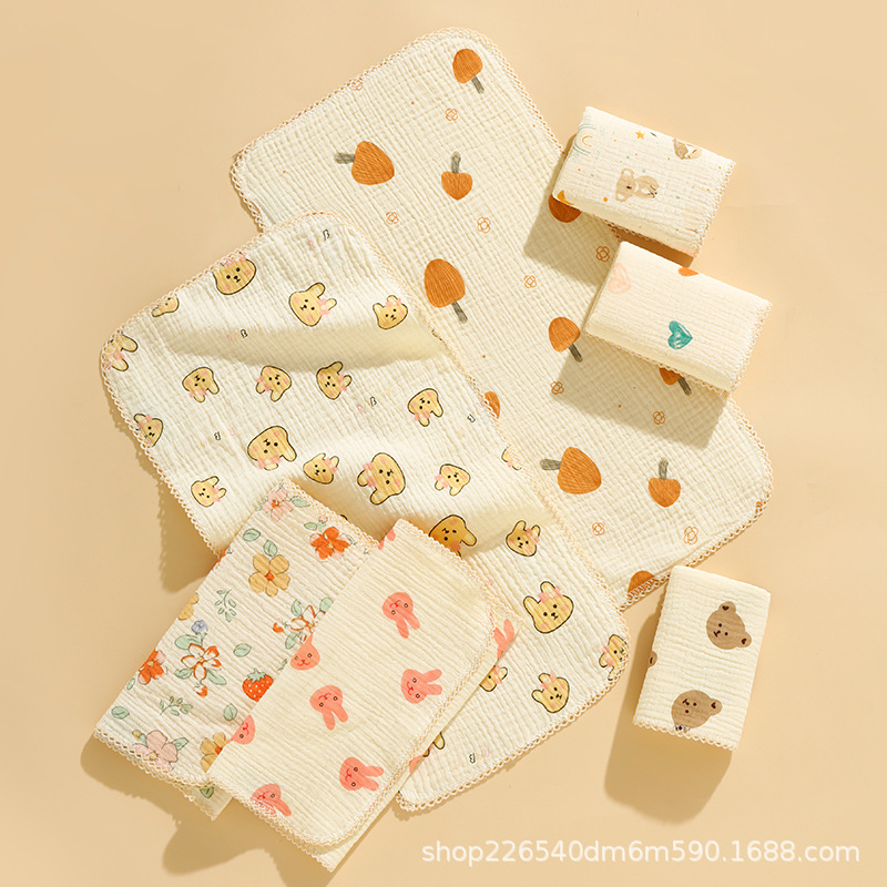 Pure Cotton Saliva Towel, Baby Gauze Towel, Face Wash Towel, Baby Class a Square Towel, Children's Towel, Rectangular Face Towel