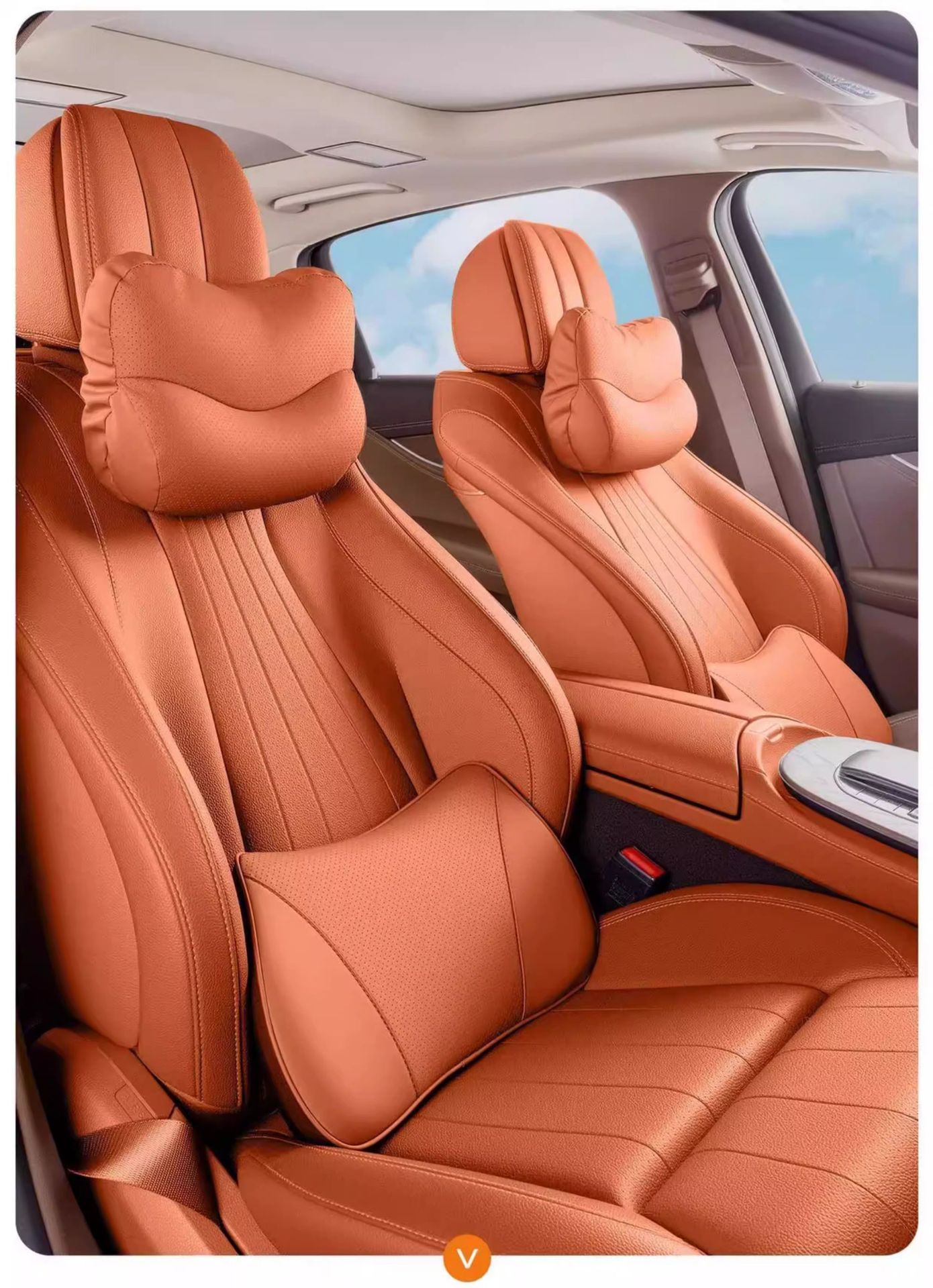 Car Headrest and Neck Pillow Set for Bmw and Mercedes, Suitable for All Seasons, with Lumbar Support, 2026 New Model