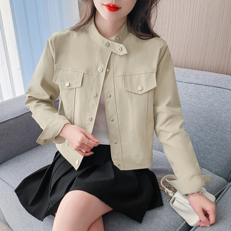 2025年春服カジュアルショートコート女性の新しいレトロな工装美ラード飛行ジャケットの上着|undefined