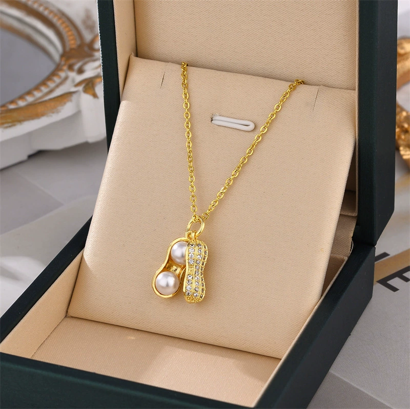 Жемчужное ожерелье с арахисом Одежда Хорошие вещи случаются Кулон Осеннее ожерелье Украшения Цепочка для свитера 2022 Новый прилив