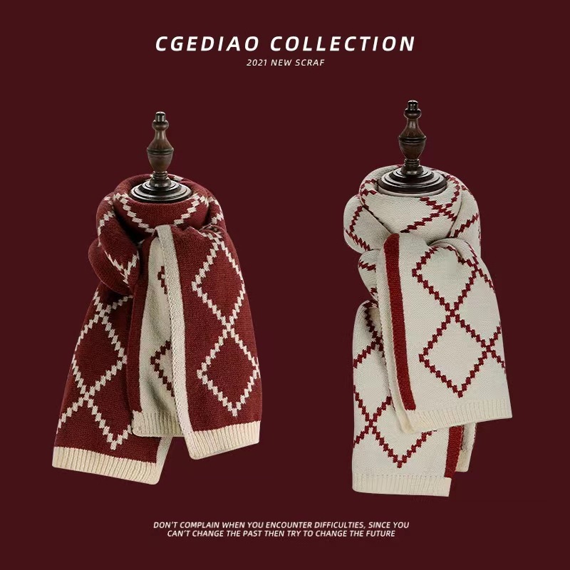 red demi-season scarf