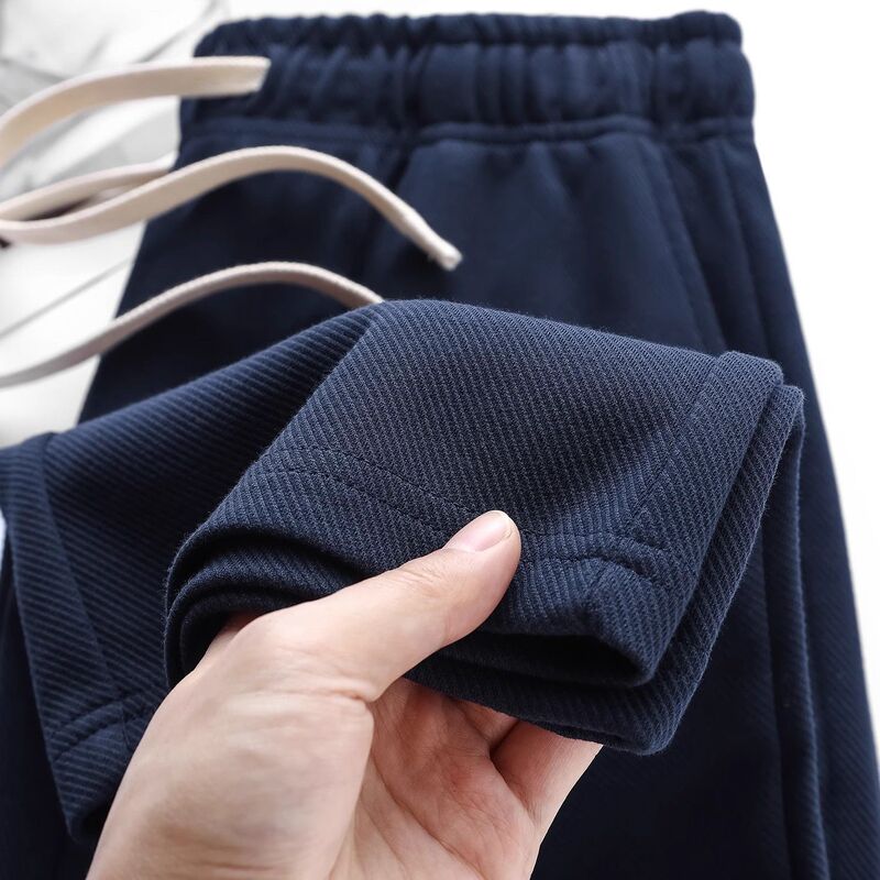 Pair with Magic Pants, Easy to Wear ~ Dark Blue 400 Heavyweight Twill Straight-Leg Sweatpants for Men, Loose Casual Sports Pants for Women, Spring