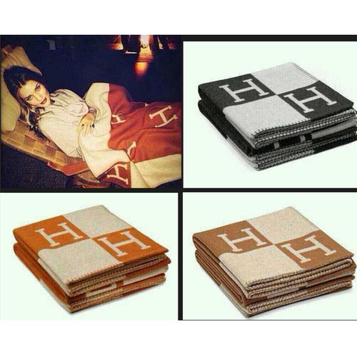Letter H shawl wool air conditioning blanket small era manufacturer sells cashmere blanket warm and thickened ins amazon