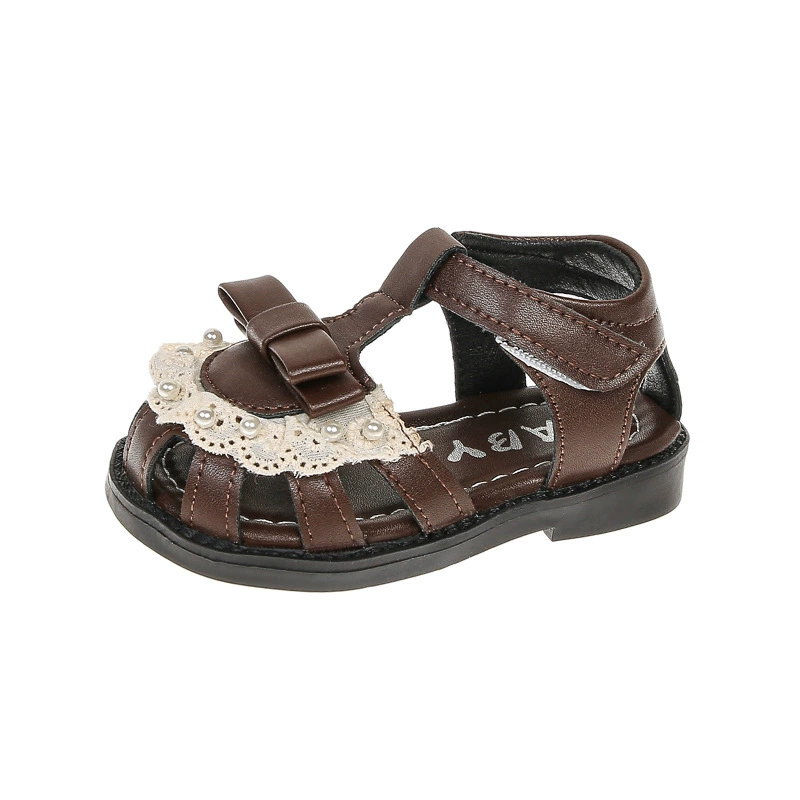 Летние сандалии для маленькой принцессы, детская пляжная обувь с бантиком для раннего возраста, мягкая подошва