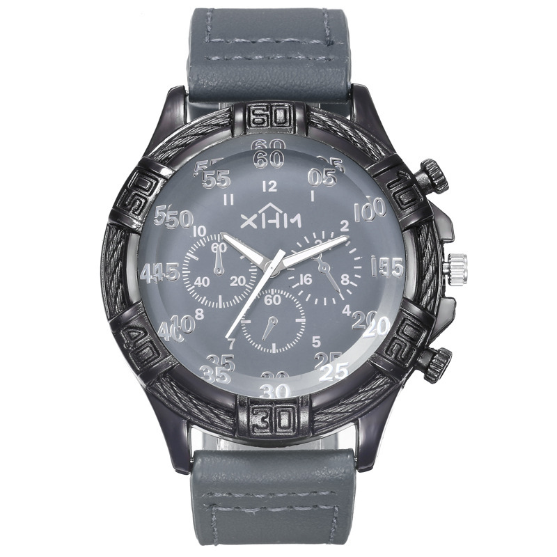 Reloj de cinturón dominante de estilo coreano para hombres creativo redondo gran dial decoración reloj de cuarzo no mecánico para hombres