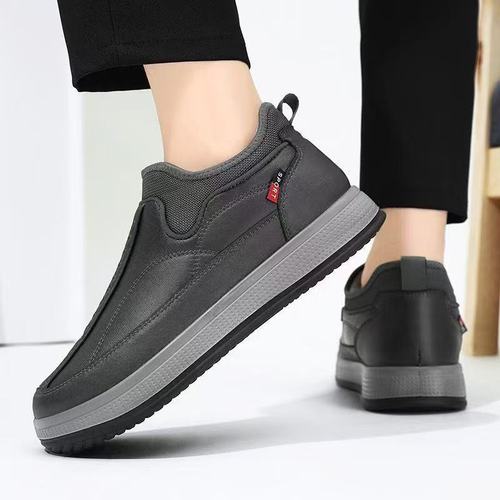 Winter Fleece Lined Cotton Shoes Men's Casual Fleece Thicken Warm Stylish Easy-on Shoes Support Dropshipping