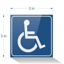 亚马逊现货热销防水无障碍通道标志自粘标签残疾人轮椅警示贴纸