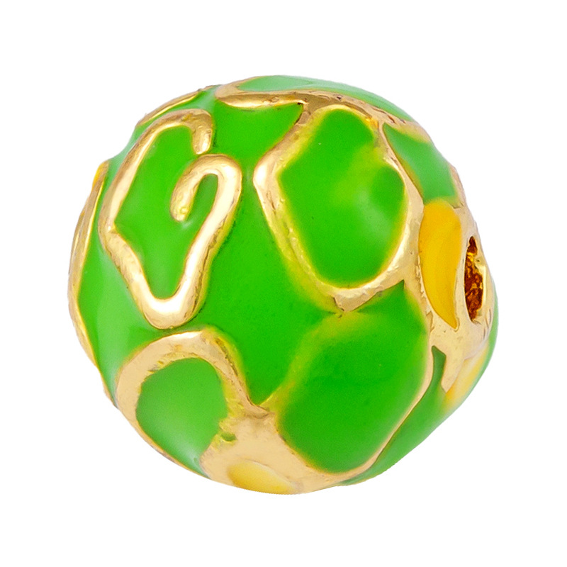 Antiguo método oro goteando aceite azul quemado colgante cuentas Dios de la riqueza atrapador de sueños flor cuentas de tambor accesorios de bricolaje joyería de transferencia