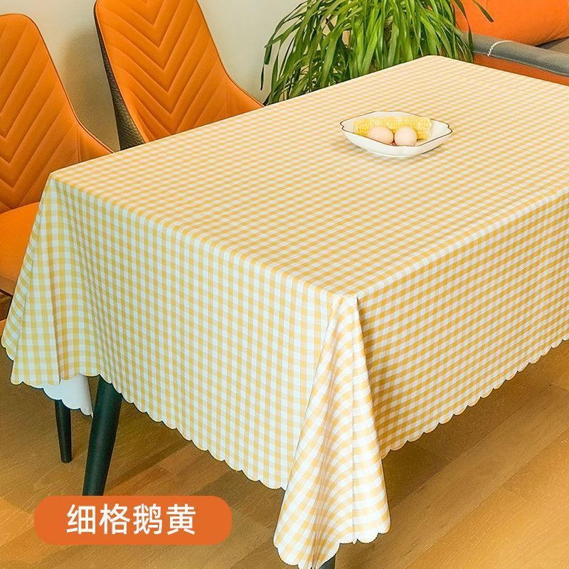 야외 사진 촬영, 캠핑 분위기의 식탁보, 고운 격자무늬 거위 노란색 레이스