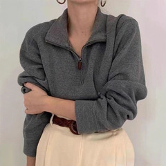 高品质RL拉夫半高领卫衣小马刺绣复古美式休闲时尚半拉链男女同款