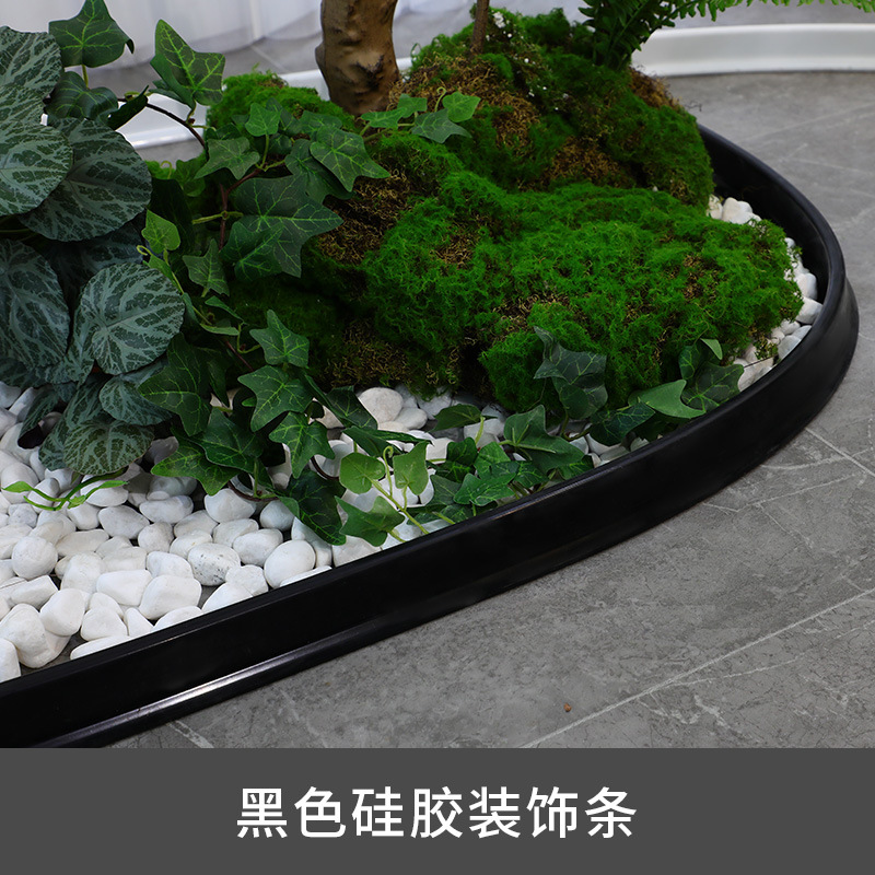 Planta verde artificial paisajismo accesorios de material auxiliar Algodón perla piedra arena blanca piedra negra corteza aserrín accesorios de jardín