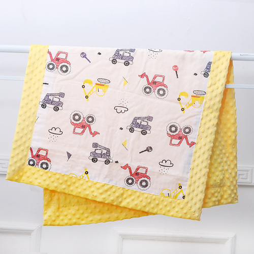Gauze Air-Conditioning Blanket for Babies, Bean-Shaped Baby Blanket, Thickened & Washable Children's Blanket, Infant Quilt, Snuggle Blanket, Coral-Fleece Toddler Rug