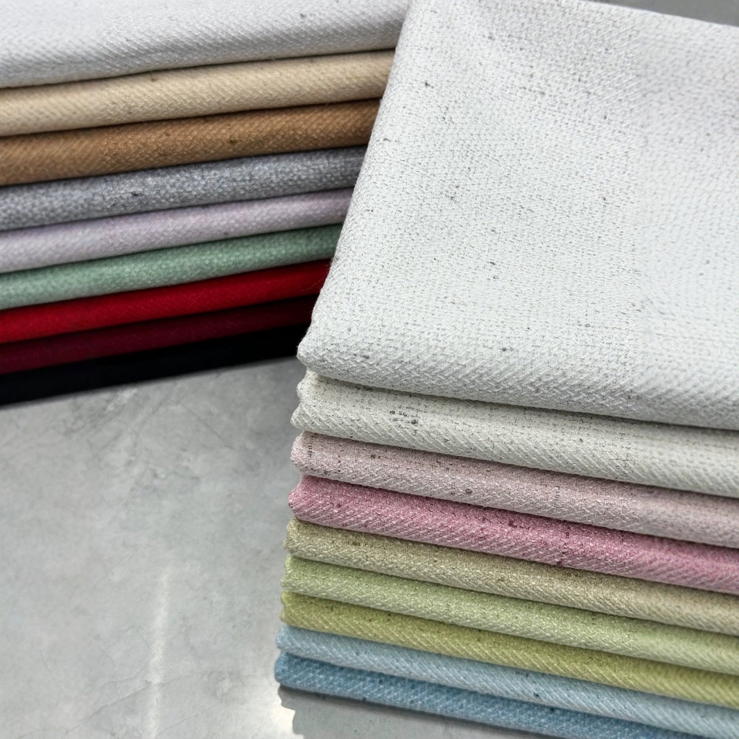 2025新品仿麻人字纹点点春秋冬西装套装裙子面料布料斜纹多色