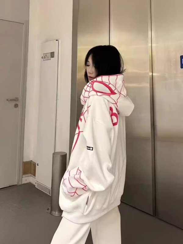 アメリカの外国貿易のヨーロッパのコードの男女のガードルの復古のクモの刺繍のジッパーのカーディガンの大きいサイズの帽子のファッションのブランドのコート|undefined