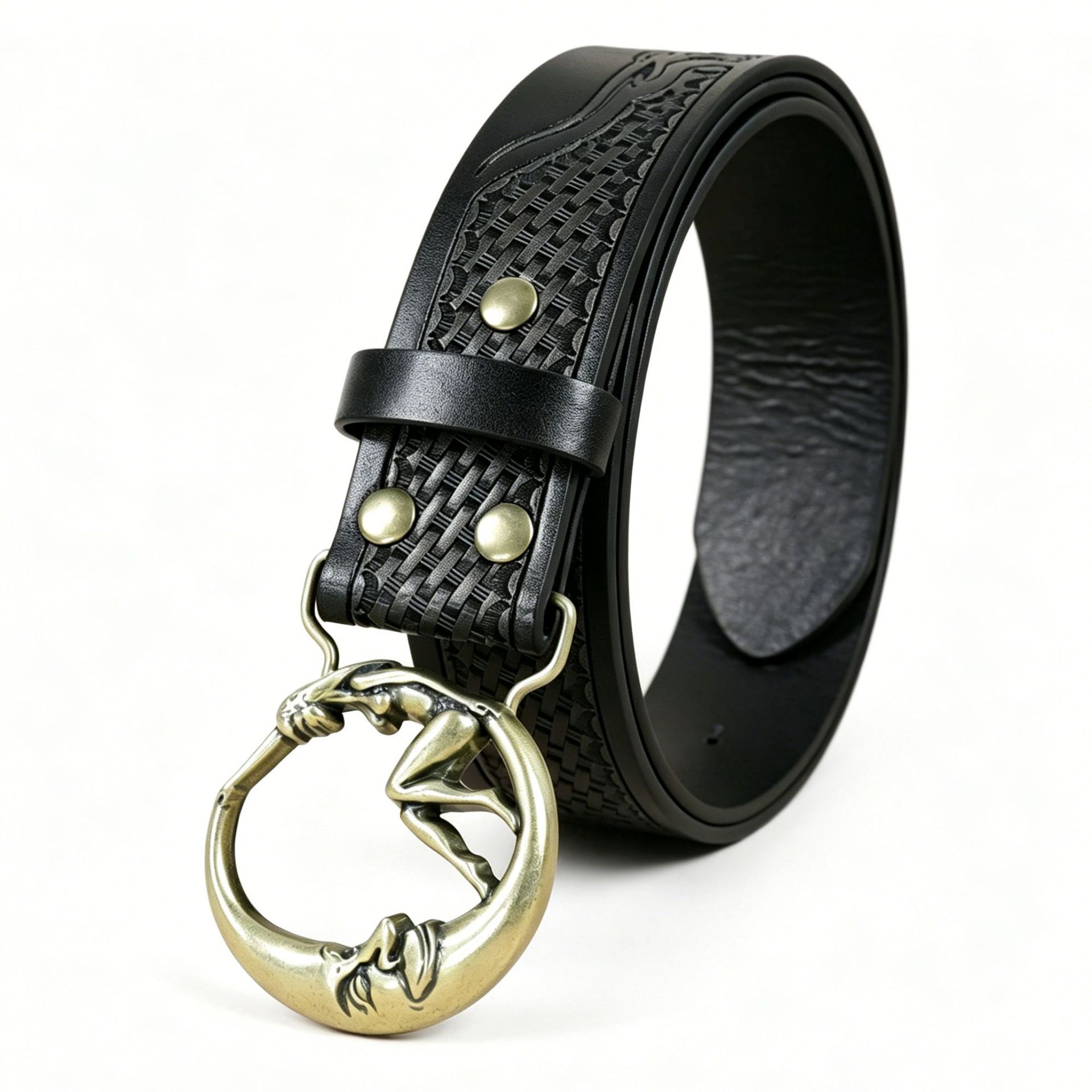 跨境朋克风压花合金美式复古腰带扣 个性风潮西部牛仔皮带扣男士