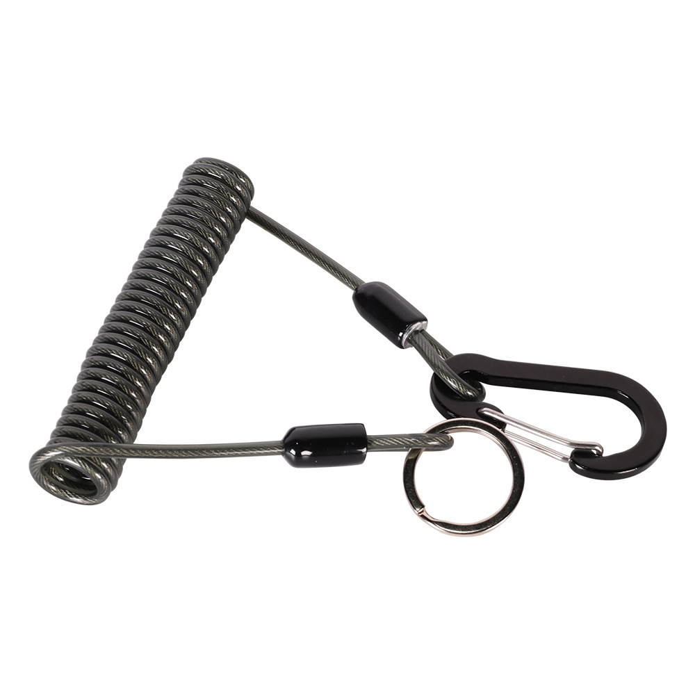 Luya equipo de pesca dispositivo de control de peces cuerda perdida de alambre de acero cuerda de resorte retráctil automática barco de pesca accesorios de pesca hebilla colgante cuerda anti-perdida