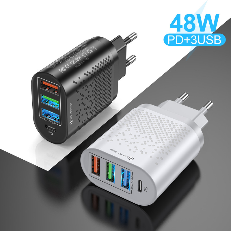 3.1A multi-port 3USB + PD Type-c mobile phone charger pd interface charging head travel charger adapter