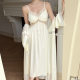 French Pajamas Women's Two-Piece Spring New Ice Silk Sling Princess Style Pajamas Long Home Clothes dress