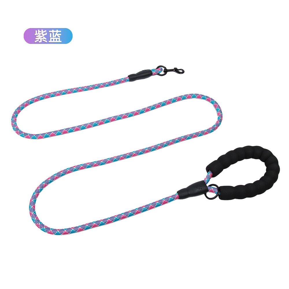 Amazon cuerda de tracción reflectante para mascotas cuerda redonda de nailon para perros cadena de perro perro grande cuerda de espuma a prueba de explosiones al por mayor