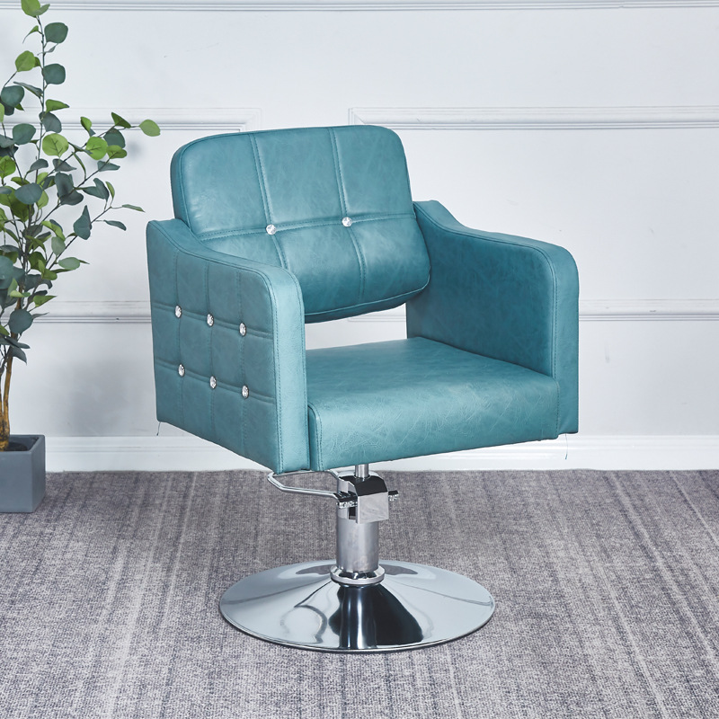 Fabricantes de sillas de peluquería al por mayor silla de cuero retro de alta gama de estilo europeo silla de peluquería minimalista moderna silla de corte de peluquería