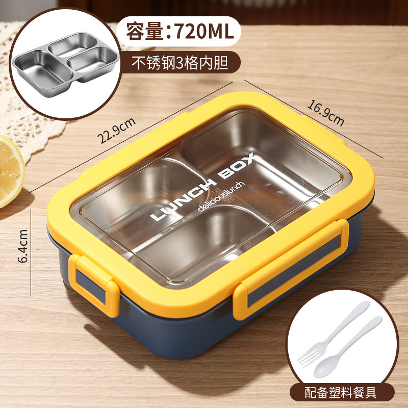 電子レンジの弁当箱の格のサラリーマンの弁当箱の軽い学生はご飯を持って304ステンレスの保温の弁当箱を分けます。|undefined