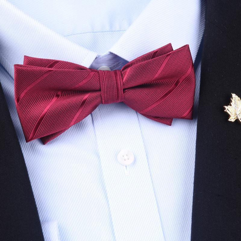 우아한 핫 판매 부르고뉴 나비 넥타이♢