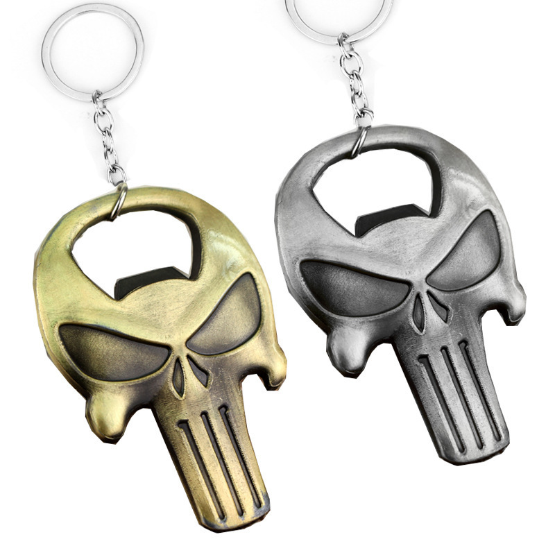 Cross-Border Hot-Selling Halloween Skull Terminator Keychain Bottle Opener Pendant Accessories Wholesale
