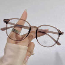 时尚椭圆细边框清秀近视光学眼镜框高级感电脑护目镜架防蓝光平镜