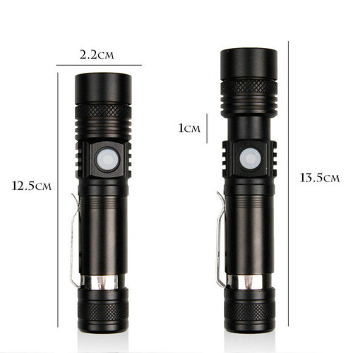 Cross-border T6 rechargeable zoom mini bright flashlight outdoor led flashlight USB rechargeable flashlight