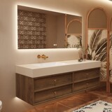 Горячая слябная плита среднего возраста горячая кривая бесшовная интегрированная бассейнская шкаф для ванной комнаты. Раковина для ванной комнаты новый стиль