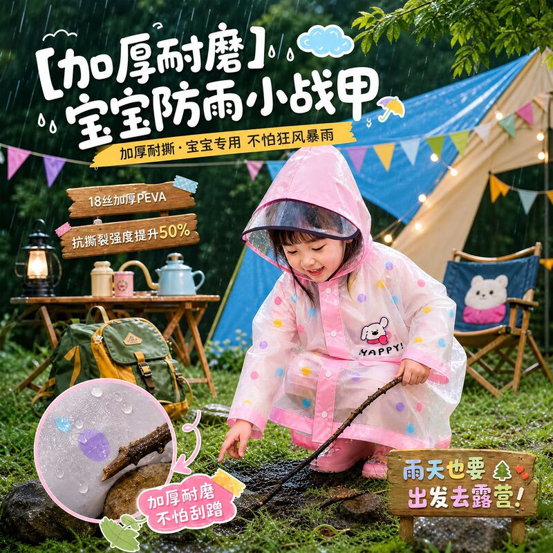 Eva Cartoon Children's Raincoat, Suitable for Both Boys and Girls, Thickened and Wear-Resistant, Rainstorm-Proof, Elementary School Students' Zippered Waterproof Poncho Eva Cartoon Children's Raincoat, Suitable for Both Boys and Girls, Thickened and Wear-Resistant, Rainstorm-Proof, Elementary School Students' Zippered Waterproof Poncho