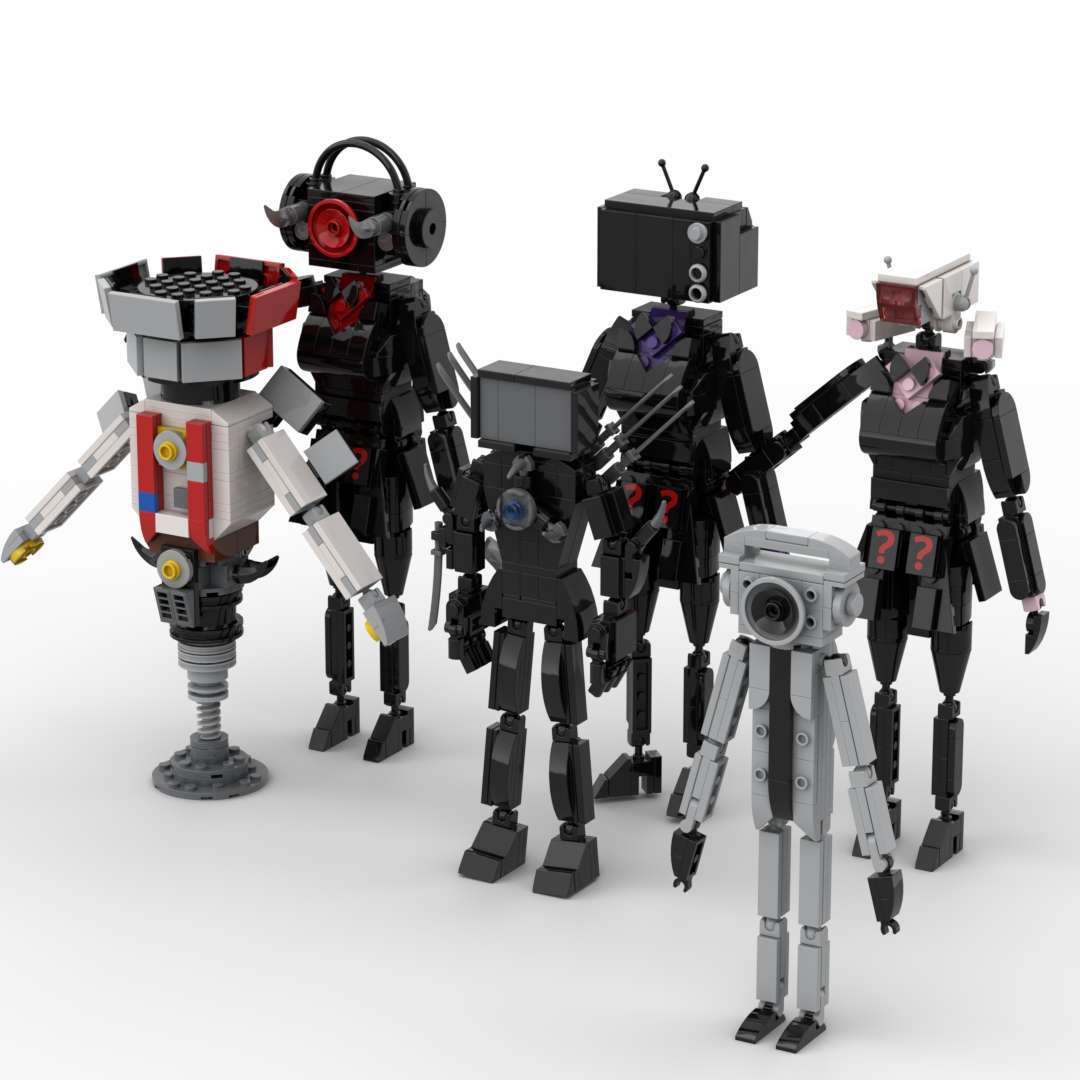 Laberinto bruja skibidi Monitor de aseo hombre vs hombre bloques de construcción montado Mesa swing generación caliente juego