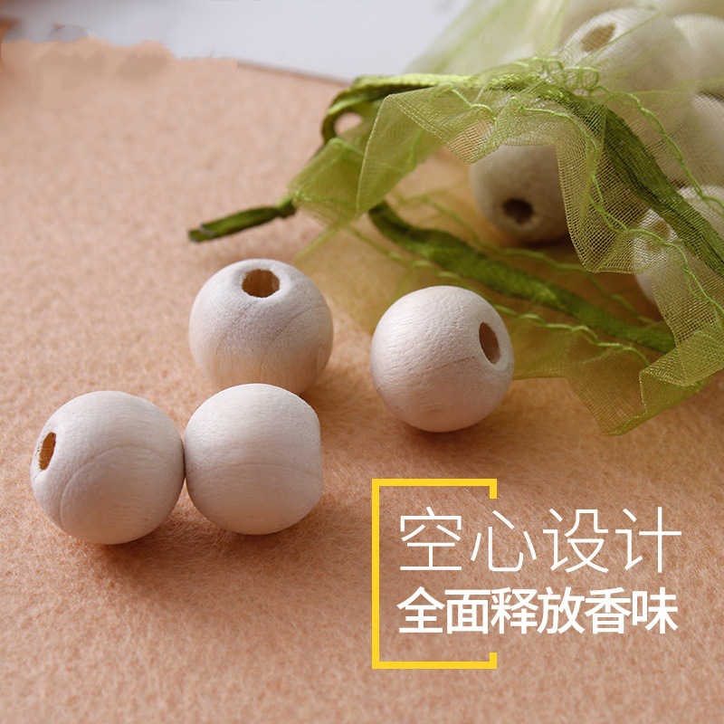 香樟木球有孔12-18mm天然卫生球樟脑丸衣柜宠物驱虫项圈手串家用